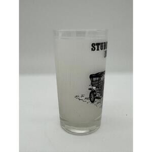 Vintage Hazel-Atlas Flat Tumbler Studebaker 1910 Frosted Vtg Cars